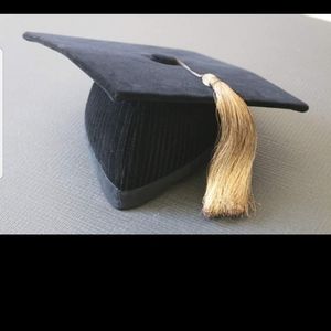 Vintage Black Velvet Graduation Cap